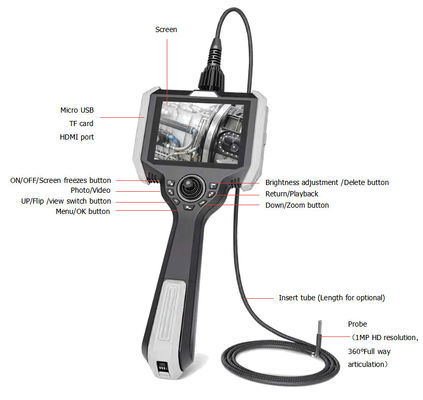 อุตสาหกรรม Multifunction ดิจิตอล Endoscope การตรวจสอบพกพา Endoscope VH510-80-500